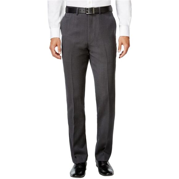 Ryan Seacrest Mens Birdseye Dress Pants Slacks, grey, 36W x 30L